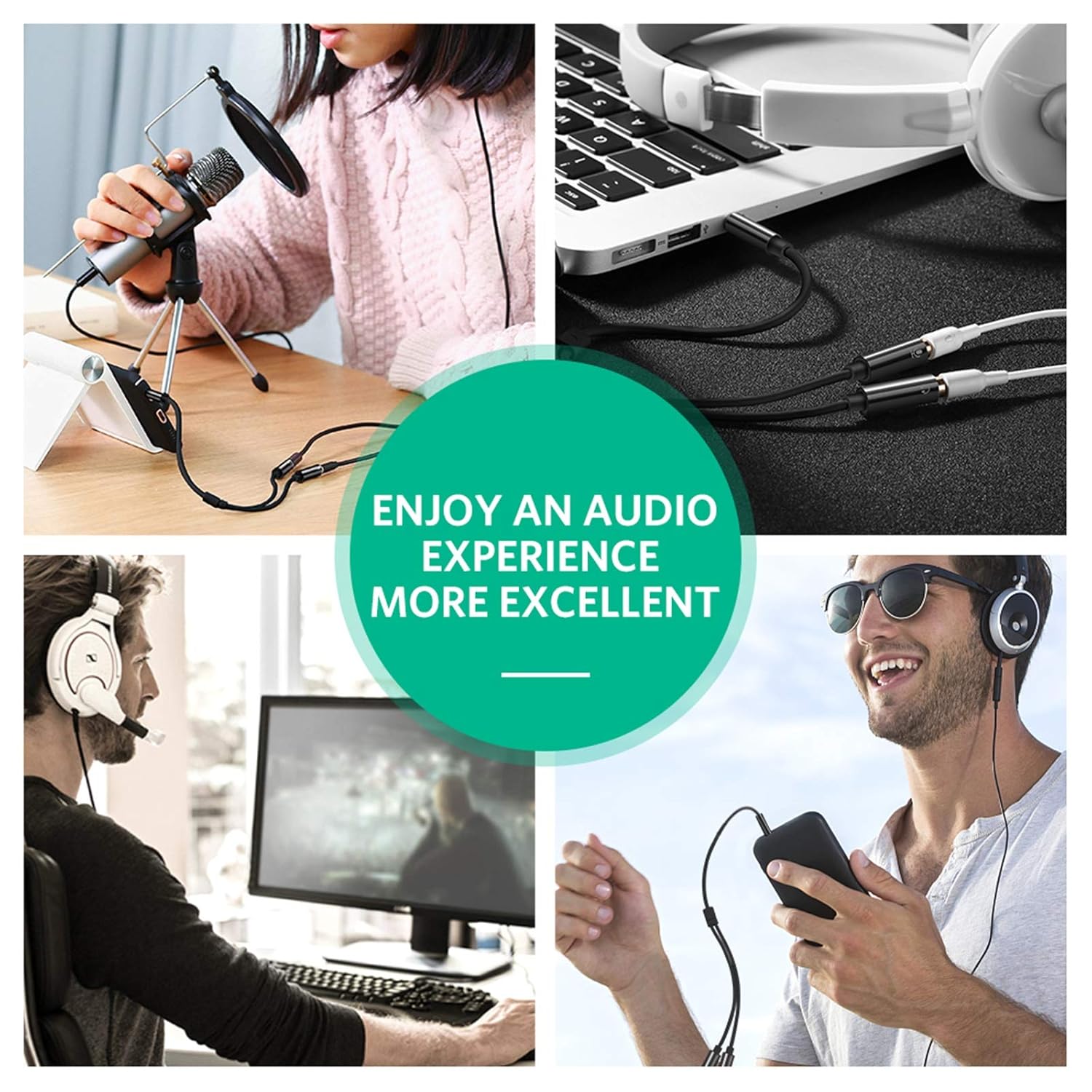 UGREEN Headset Adapter For Headsets With Separate Headphone And Microphone Plugs 3.5mm Stereo Audio - AHW Store