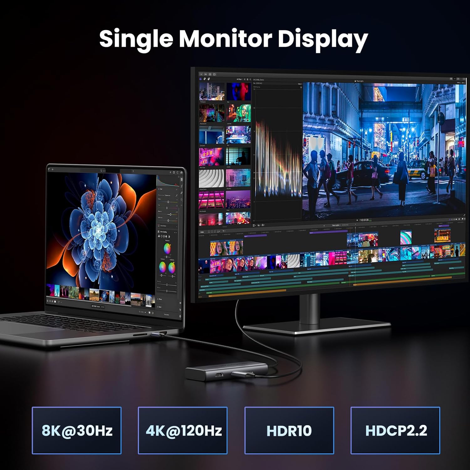 UGREEN Hub Dual 4K@60Hz HDMI, 6 - in - 1 USB C Docking Station Laptop Dual Monitor with 4K@60Hz HDMI, PD Charging, USB C and 2 USB A 3.0 Data Port for MacBook/iPad/XPS/ThinkPad/Surface Pro - AHW Store