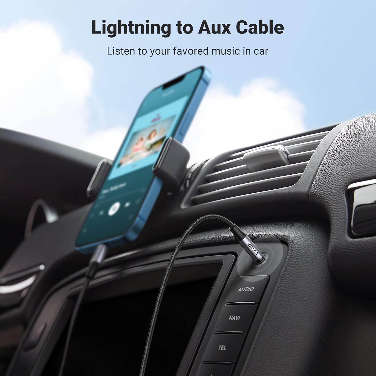 UGREEN LIGHTNING TO 3.5MM AUX CABLE ALUMINUM SHELL WITH BRAIDED 1M - AHW Store