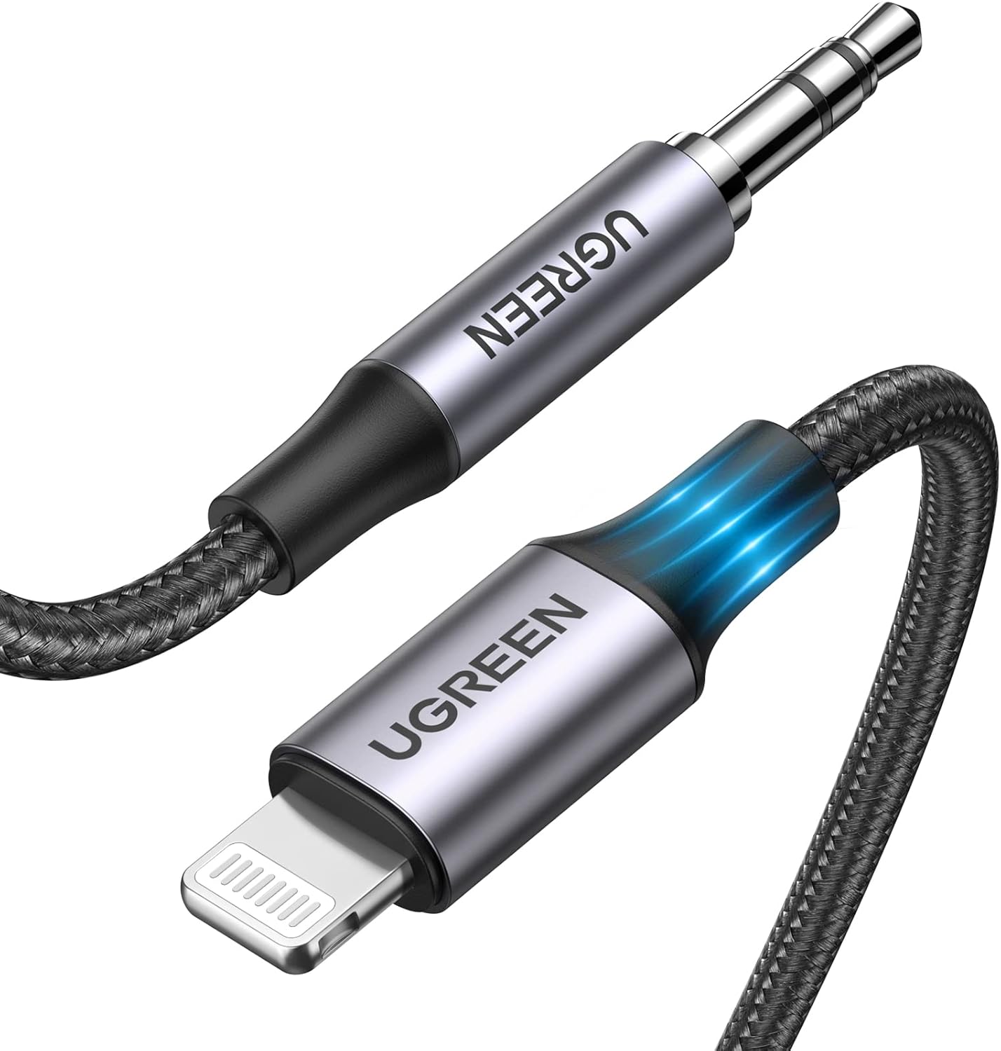 UGREEN LIGHTNING TO 3.5MM AUX CABLE ALUMINUM SHELL WITH BRAIDED 1M - AHW Store