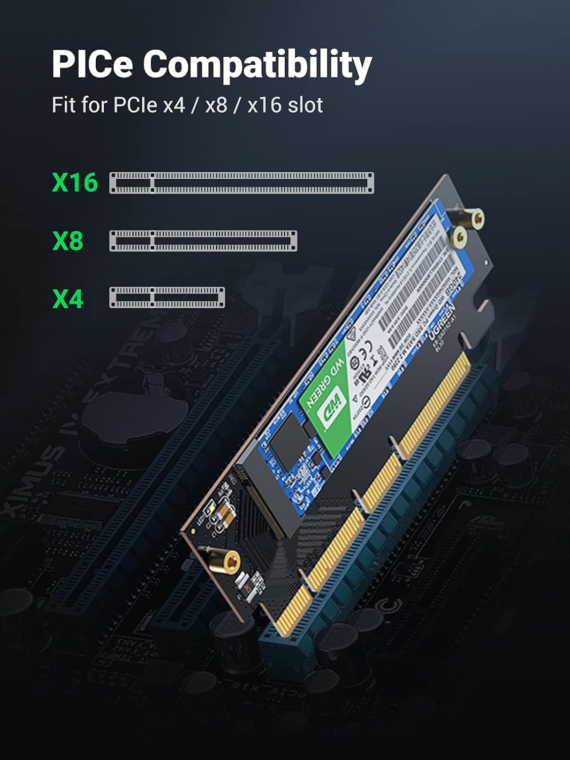 UGREEN PCIe 4.0(16×) to M.2 NVMe Expansion Card - AHW Store