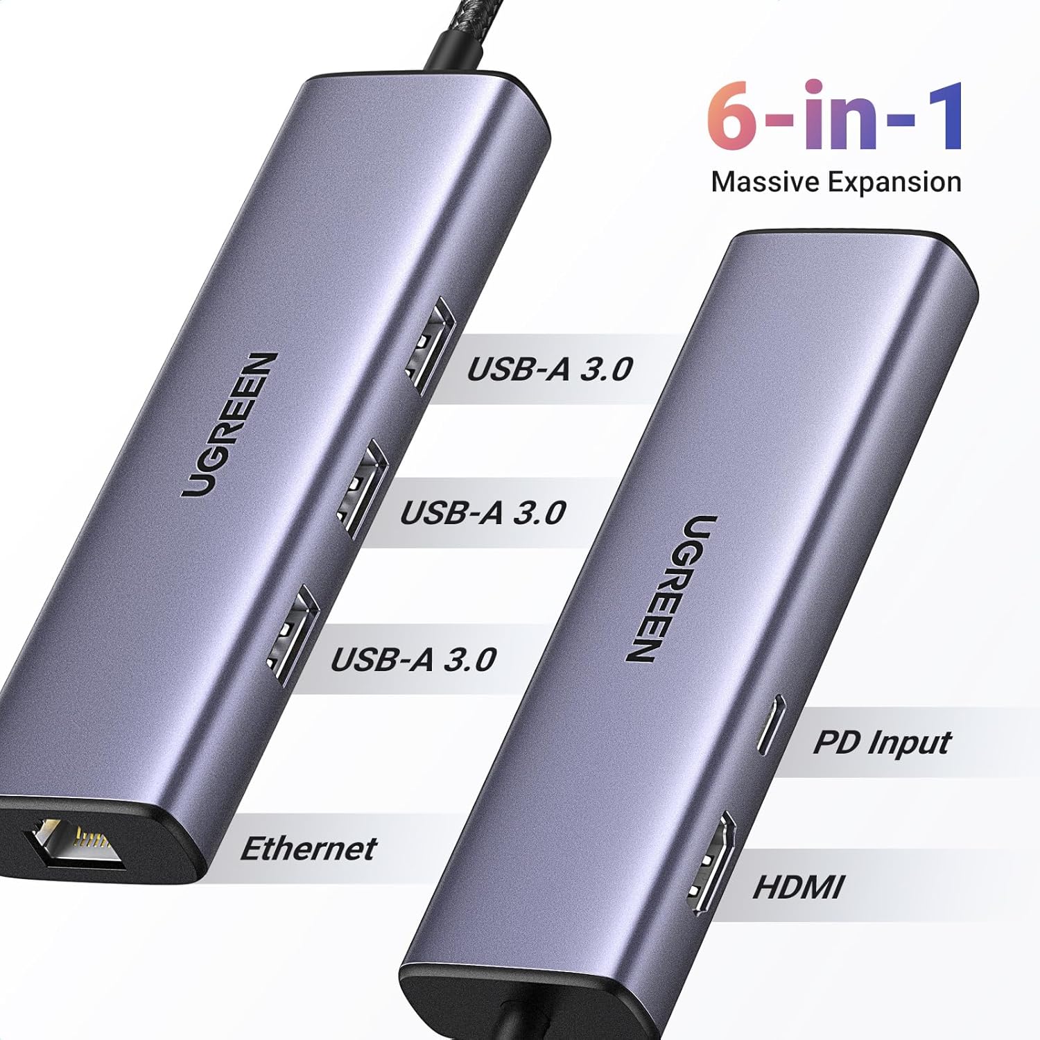 UGREEN Revodok 6-in-1 USB-C Hub - AHW Store