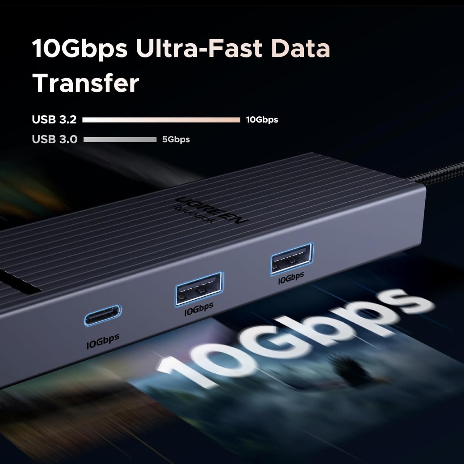 UGREEN Revodok 6 - in - 1 USB C Hub with Gigabit Ethernet plus 4K@60Hz HDMI and 100W PD Charging also 10Gbps USB - A and USB - C 3.2 Data Ports for MacBook M1 M2 M3 and iPad or iPhone - AHW Store