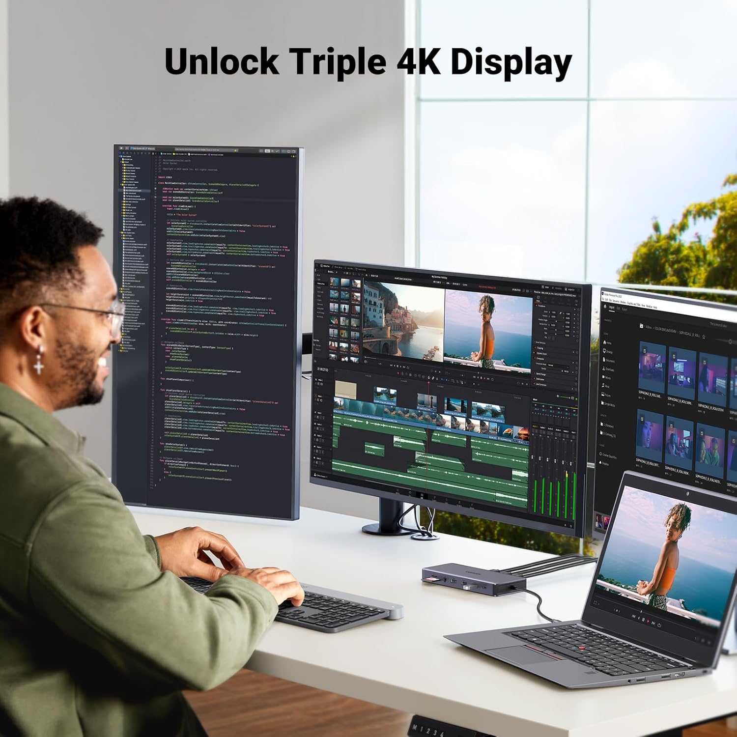 UGREEN Revodok Pro 313 Docking Station Triple Display, 13 - in - 1 USB C Dock with Dual HDMI, DP, 10 Gbp - AHW Store