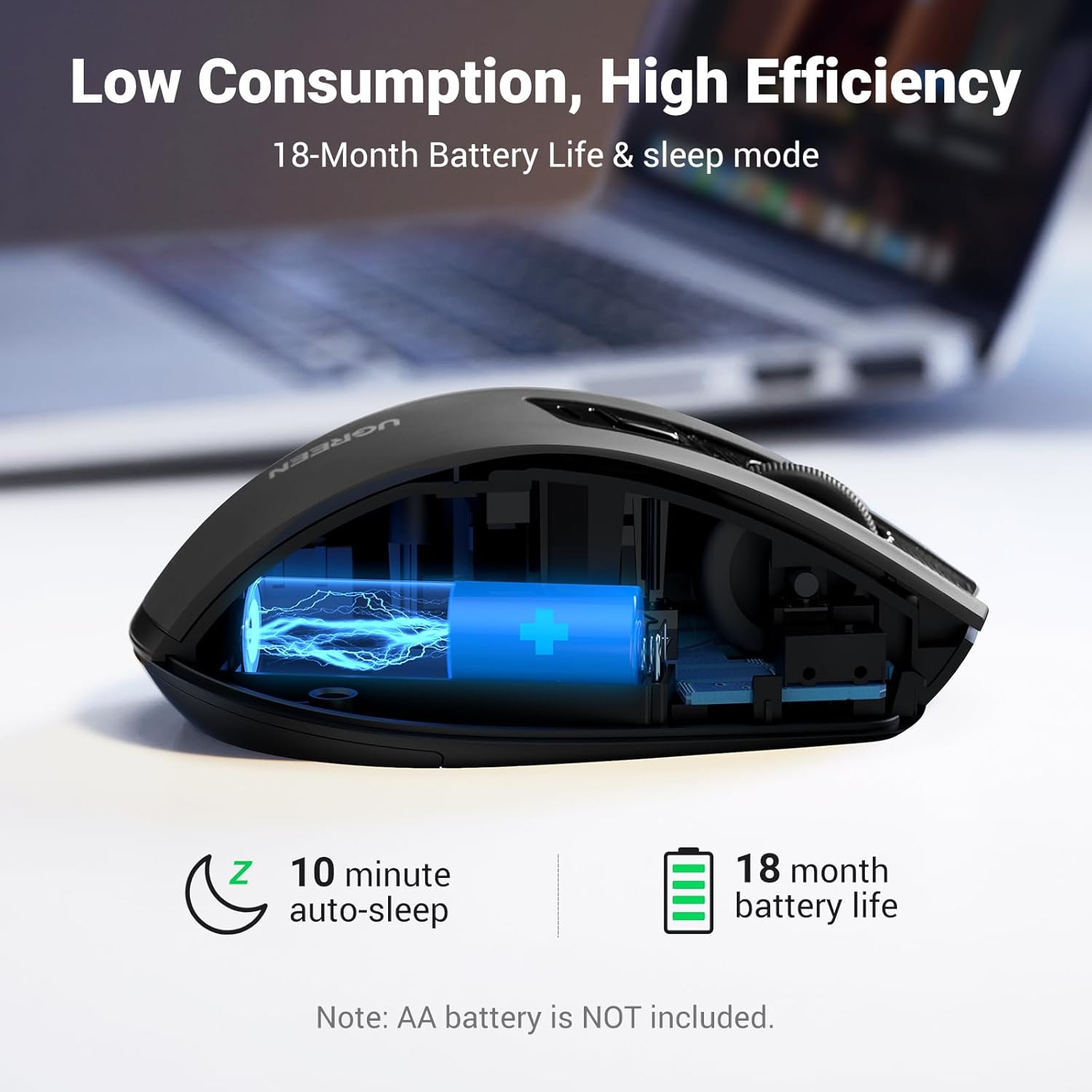 UGREEN Silent Ergonomic Wireless Mouse - AHW Store