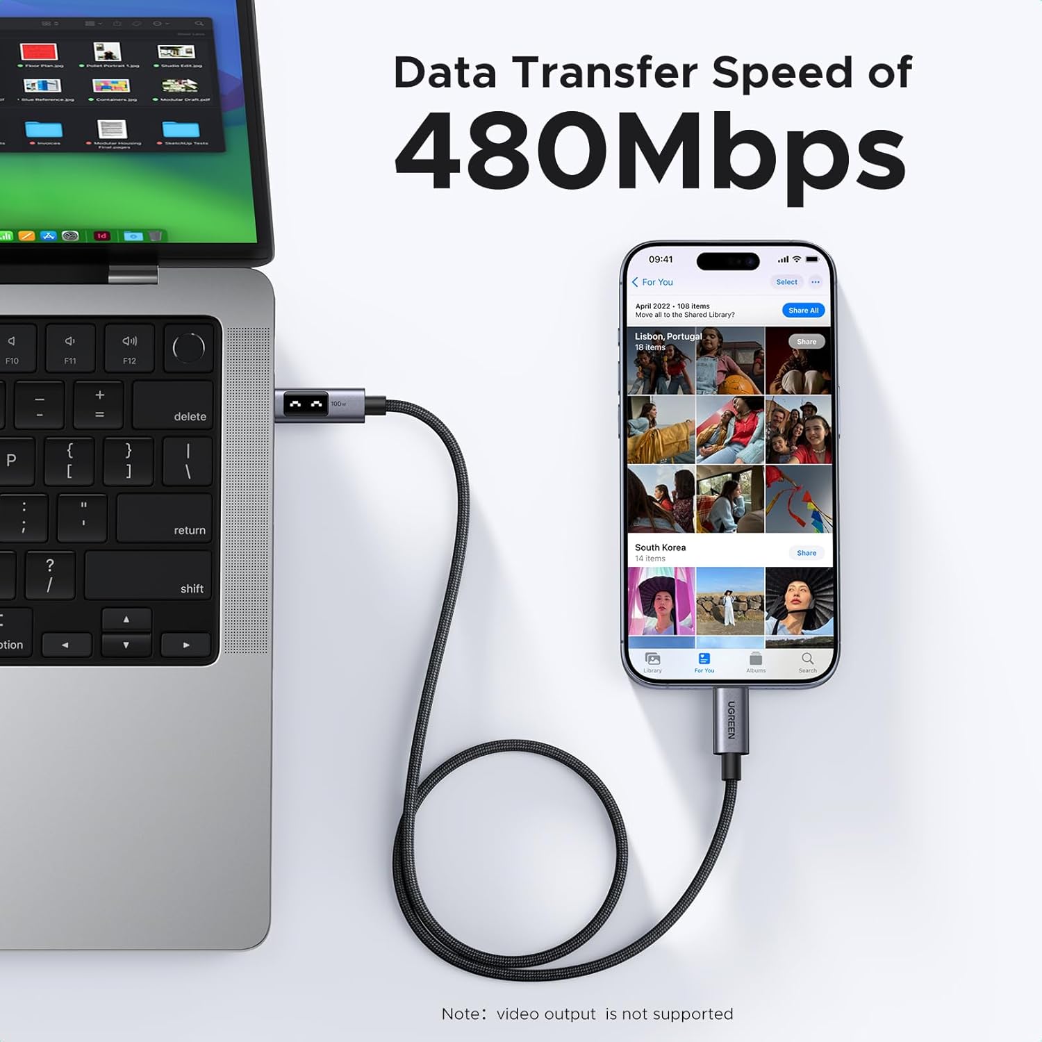 UGREEN Uno USB - C to USB - C PD Fast Charging Cable 5A Max 1m - AHW Store