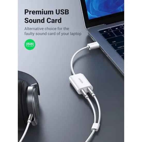UGREEN USB 2.0 External Sound Adapter – White - AHW Store