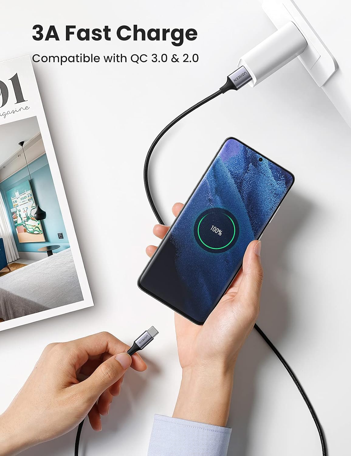 UGREEN USB-A to USB-C Cable 1m Black - AHW Store