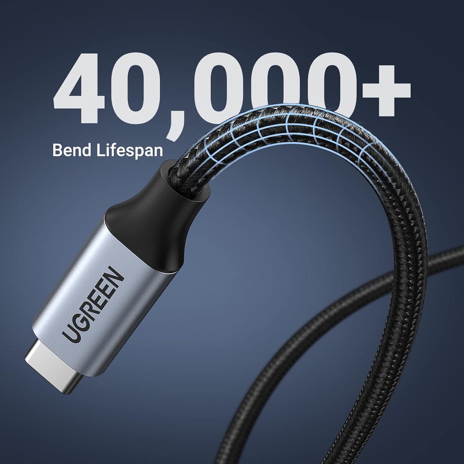 UGREEN USB C 3.1 Gen2 Extension Cable 1 Meter Nylon Braided Type C Male to Female 5A Fast Charging 10Gbps High Speed Data Video Extended Cord - AHW Store