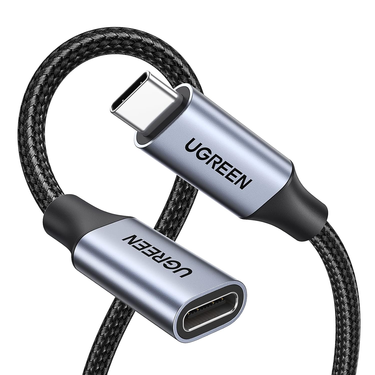 UGREEN USB C 3.1 Gen2 Extension Cable 1 Meter Nylon Braided Type C Male to Female 5A Fast Charging 10Gbps High Speed Data Video Extended Cord - AHW Store