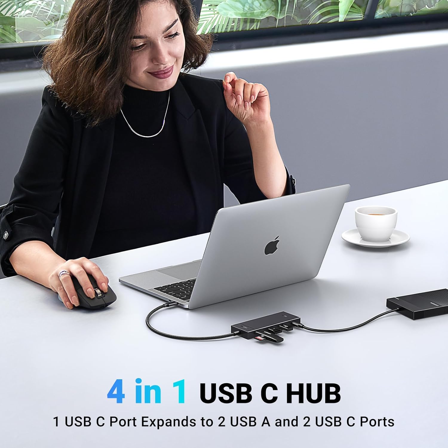 UGREEN USB C Hub 10Gbps, 4 - Port Adapter with 2 x USB C 3.2 and 2 x USB A 3.2, High Speed for Laptops - AHW Store