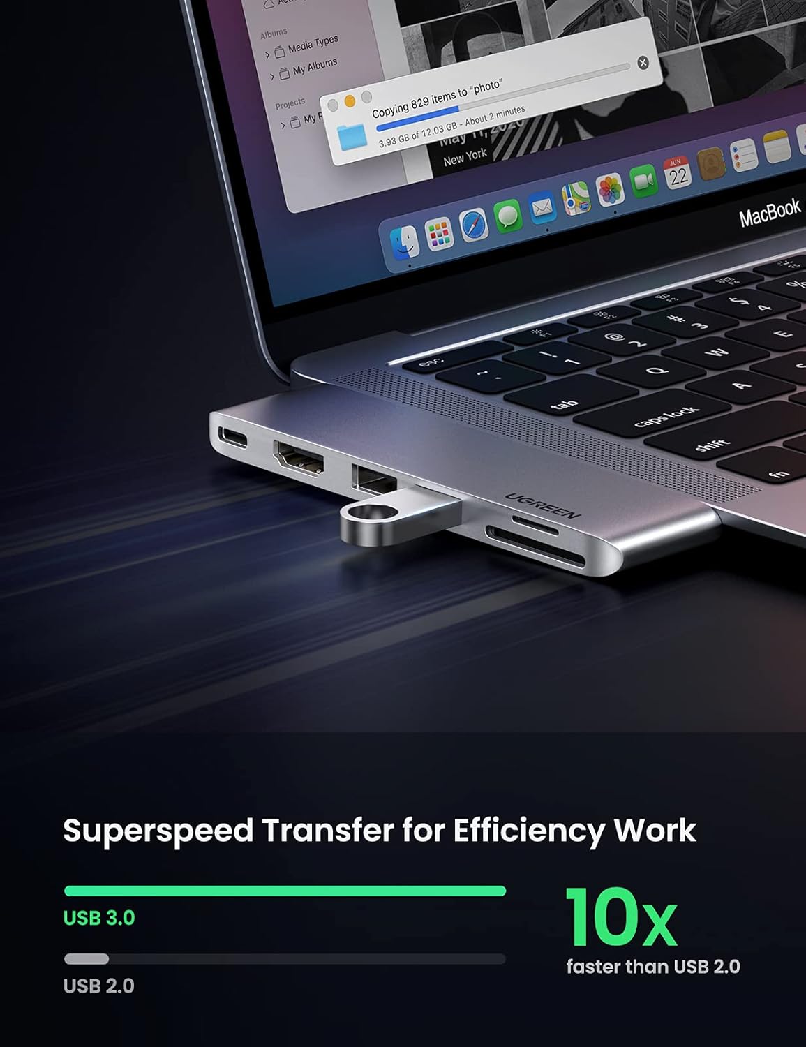 UGREEN USB C Hub for MacBook Pro 2023 6 - In - 2 Type C Hub Adapter with 4K HDMI, Thunderbolt 3 USB - C Po - AHW Store