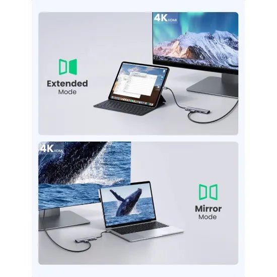 UGREEN USB - C to 2 Ports USB3.0 - A Hub + HDMI + TF - SD with PD Power Supply Space Gray - 70411 - AHW Store