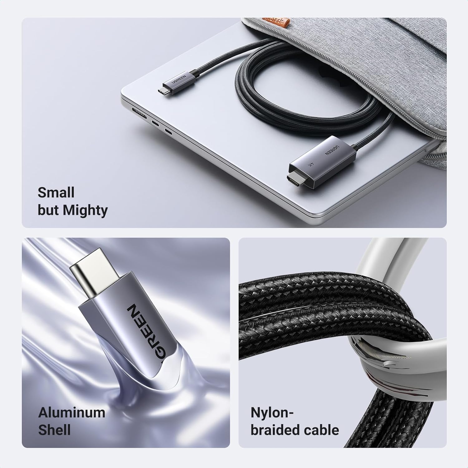 UGREEN USB C to HDMI Cable with 100W PD Fast Charging Adapter 2 - in - 1 Unidirectional Type C Thunderbolt Cord 4K@60Hz High Resolution Compatible - AHW Store