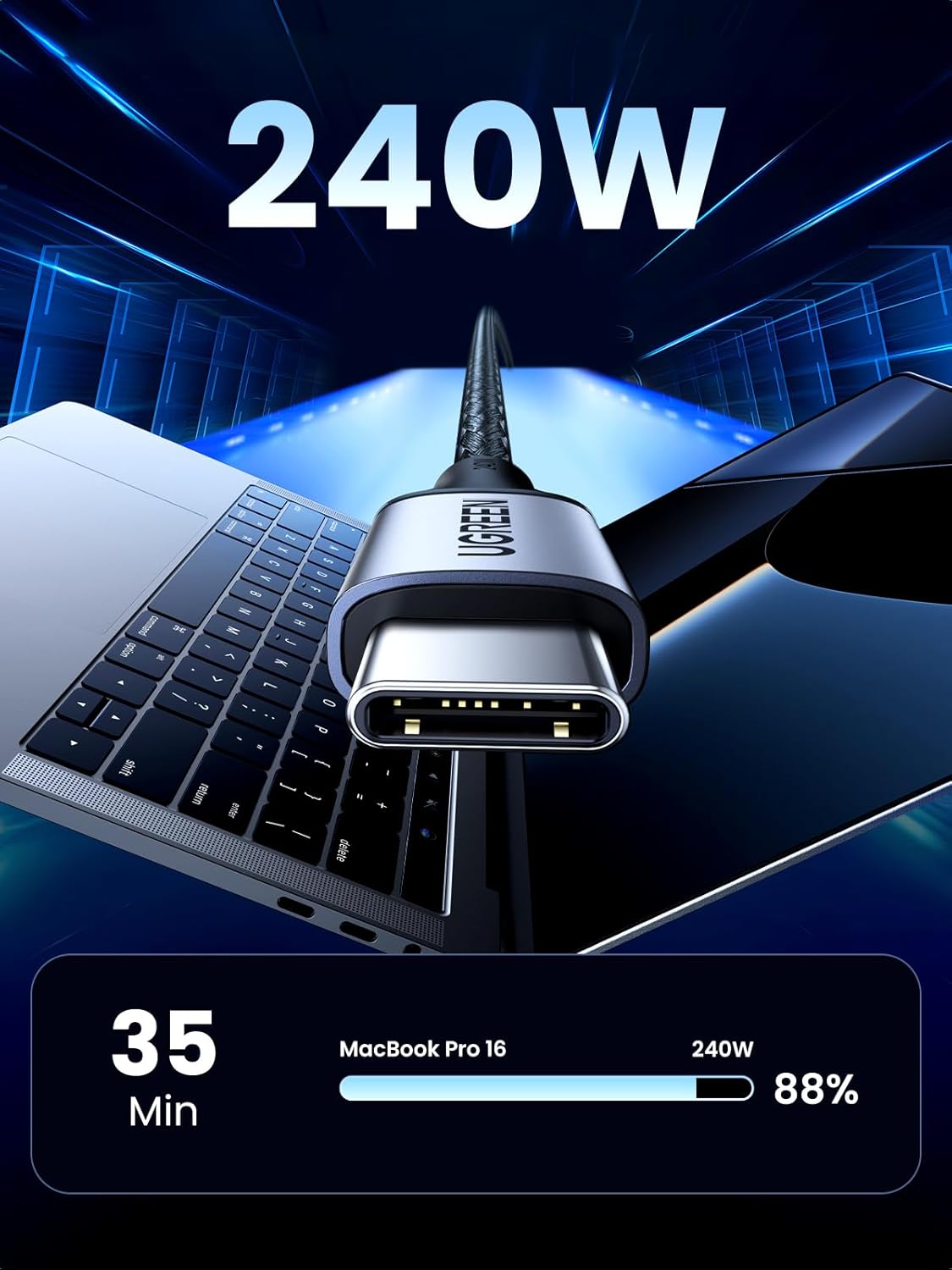 UGREEN USB-C to USB-C 240W Fast Charge 2m - AHW Store
