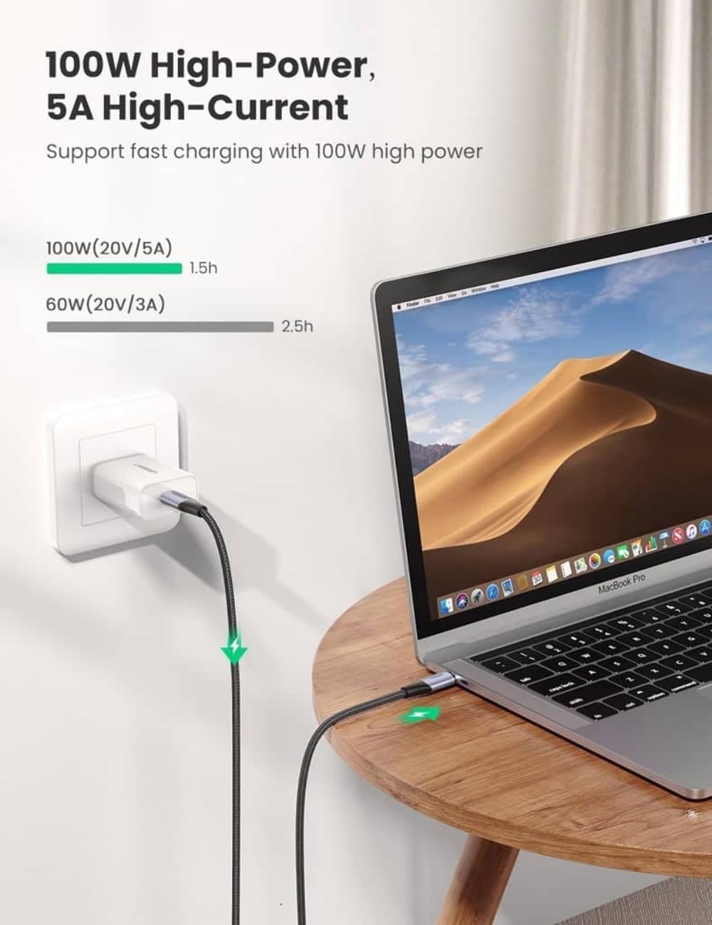 UGREEN USB - C to USB - C 3.1 Gen2 100W PD Cable Black - AHW Store