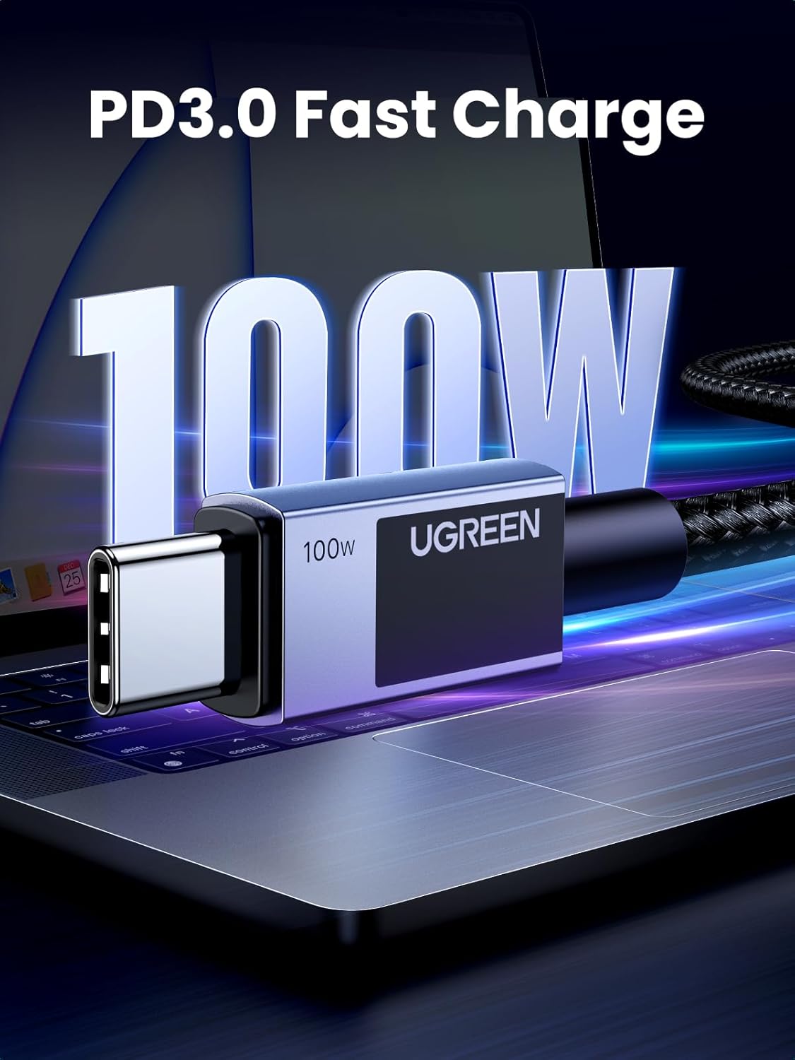 UGREEN USB - C to USB - C PD Fast Charging Cable 5A Max Space Gray 1m - AHW Store