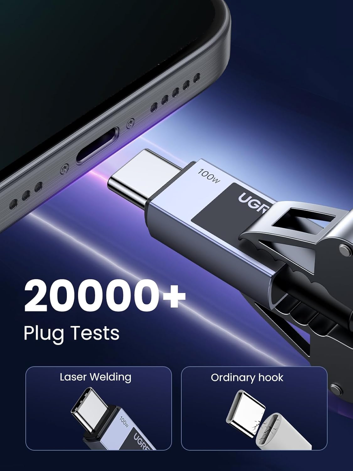 UGREEN USB - C to USB - C PD Fast Charging Cable 5A Max Space Gray 1m - AHW Store