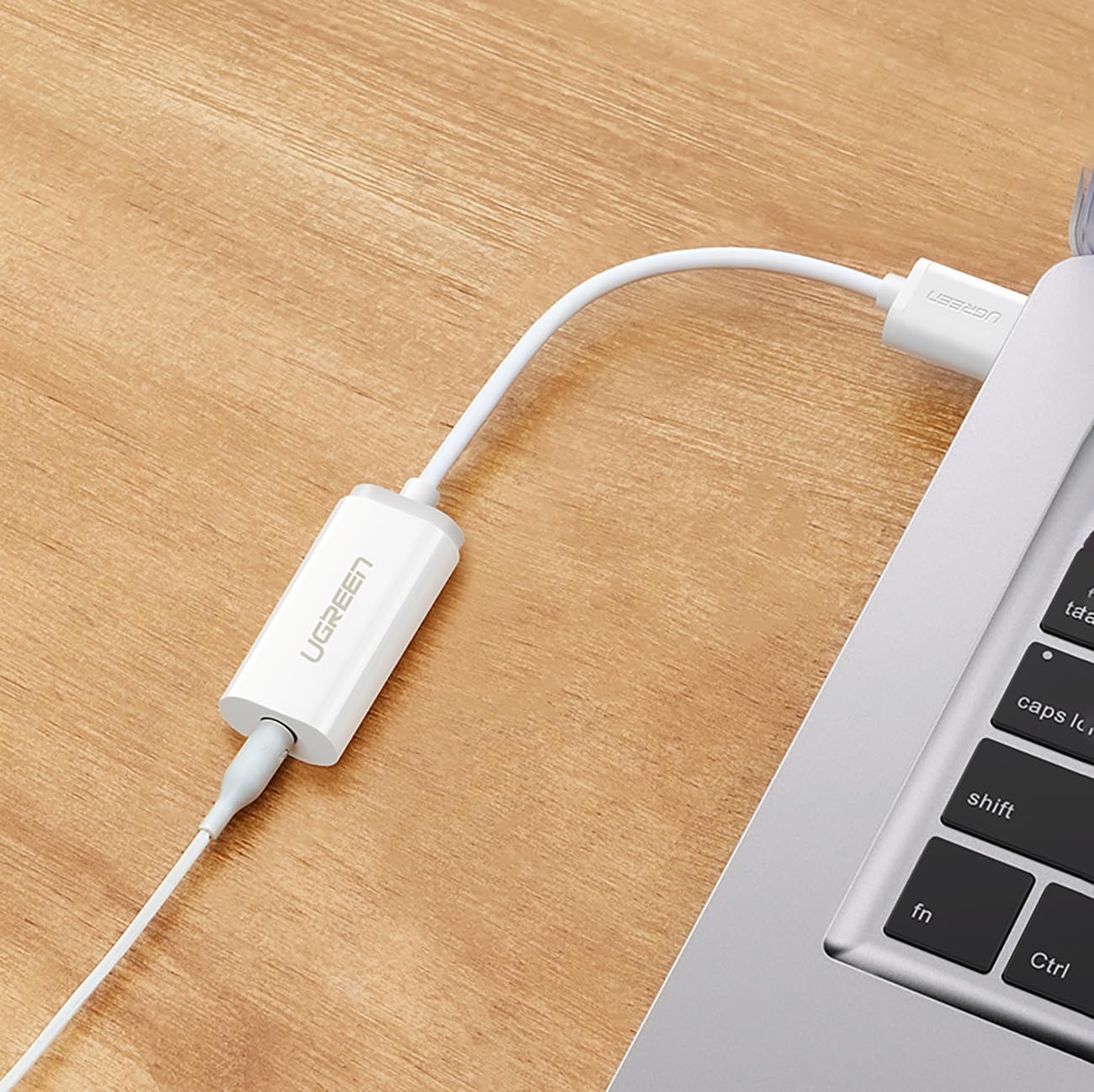 UGREEN USB External Stereo Sound Adapter, 3.5mm AUX Stereo for Headset - White - AHW Store
