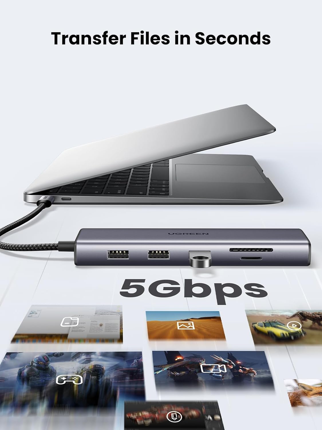 UGREEN USB Hub Type - C 10 in 1 Dongle With 4K HDMI & VGA Grey - AHW Store