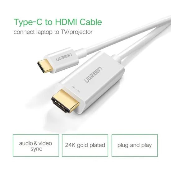 UGREEN USB Type C to HDMI Cable Male to Male ABS Case 1.5m - 30841 - AHW Store