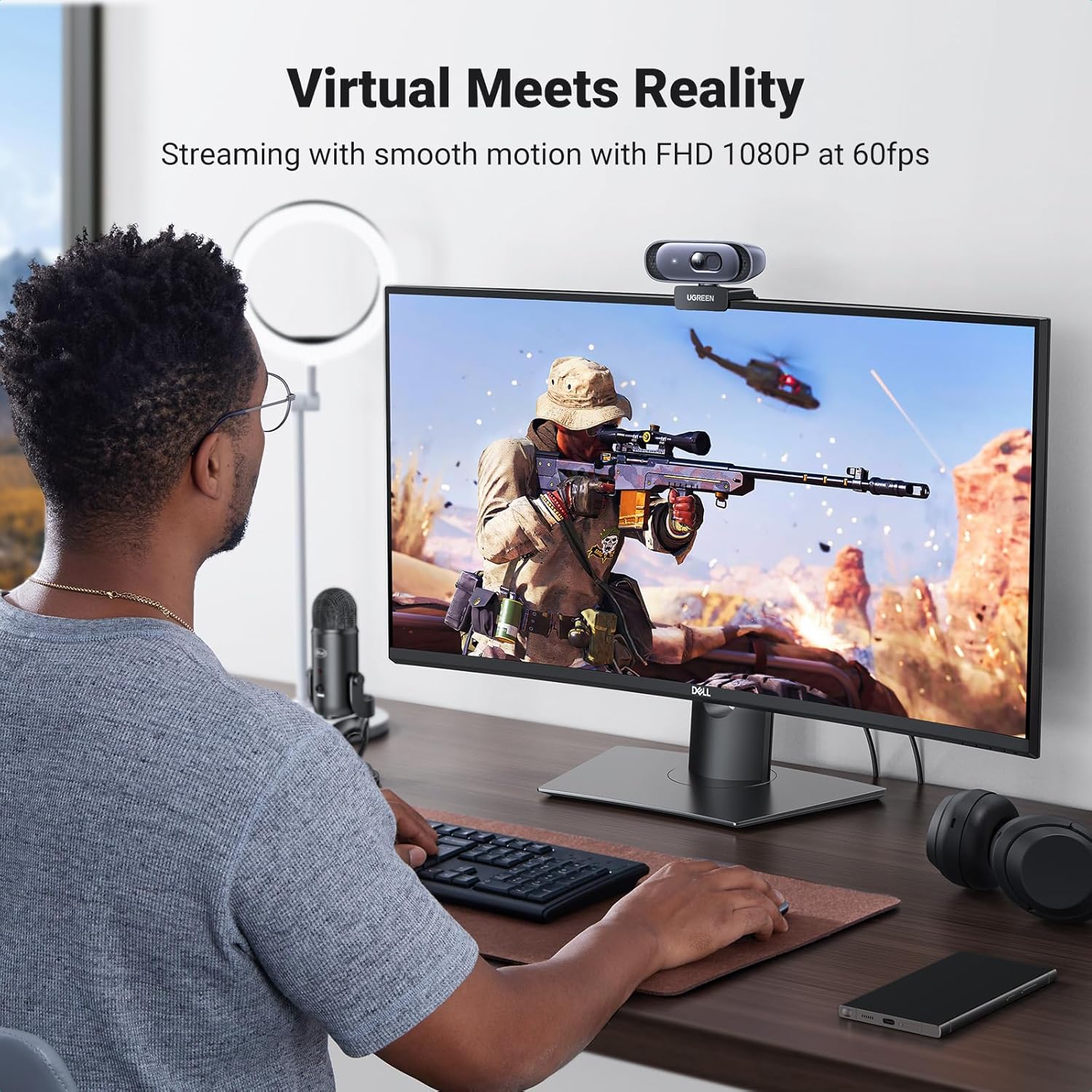 UGREEN Webcam 2K 30FPS Full HD, Webcam with Dual Microphone, 91° Field of View, Privacy Protection, - AHW Store