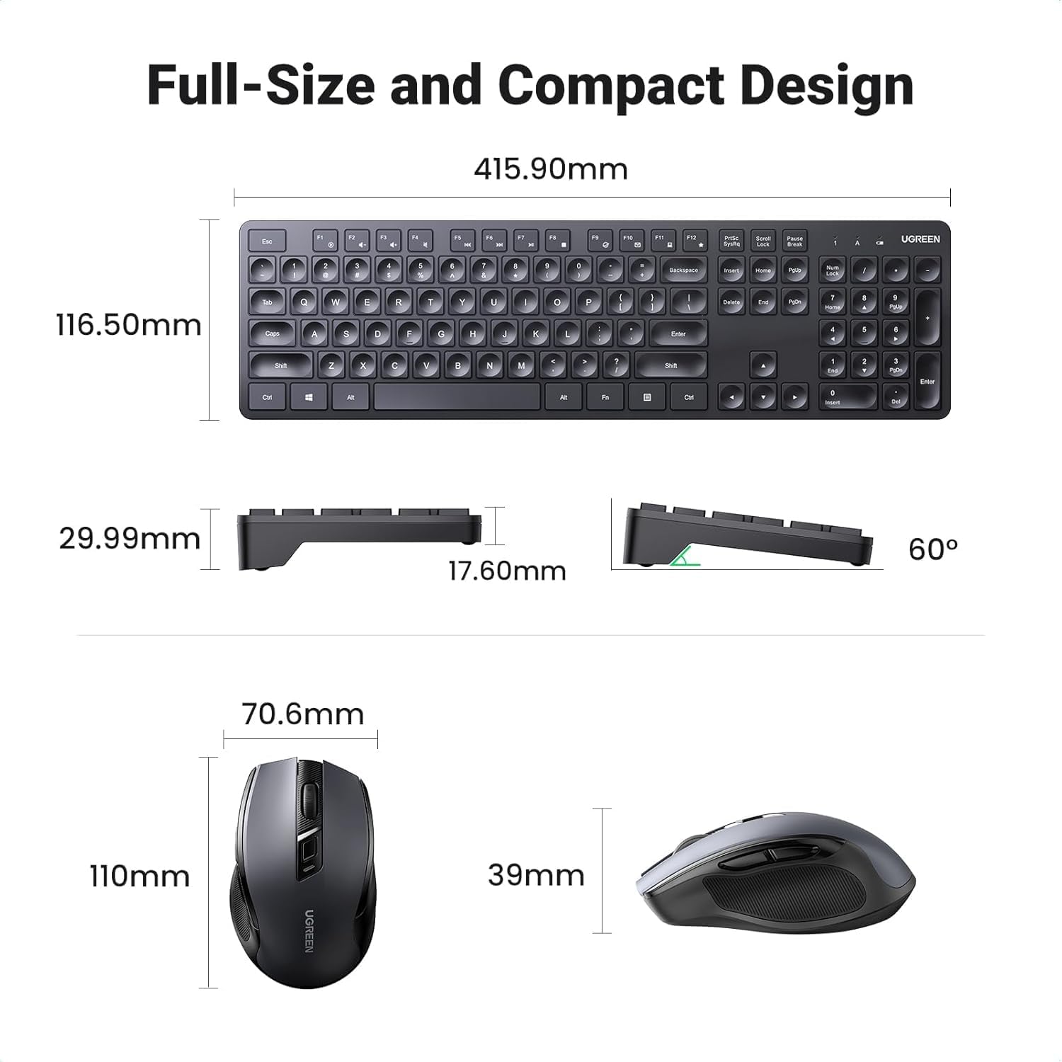 UGREEN Wireless Keyboard & Mouse Combo - AHW Store