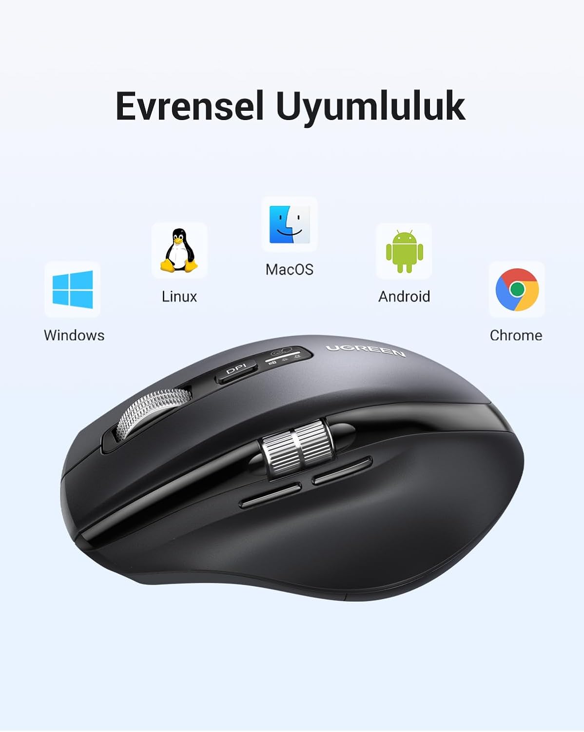 UGREEN Wireless Mouse 2.4G & Bluetooth, Ultra - Fast Scrolling, Ergonomic and Quiet Mouse 5000 dpi 5 B - AHW Store