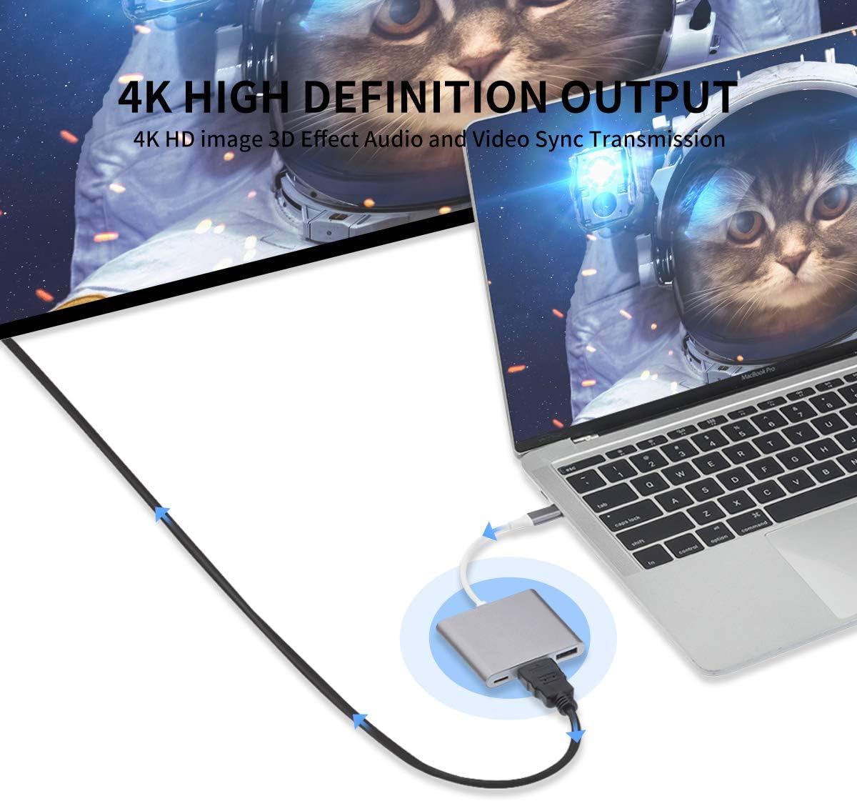 USB-C to HDMI 3-in-1 Adapter Silver - AHW Store