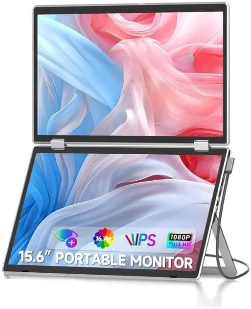V2Com M2 15.6" FHD Folding Dual Portable Monitor Tilt & Rotate - AHW Store