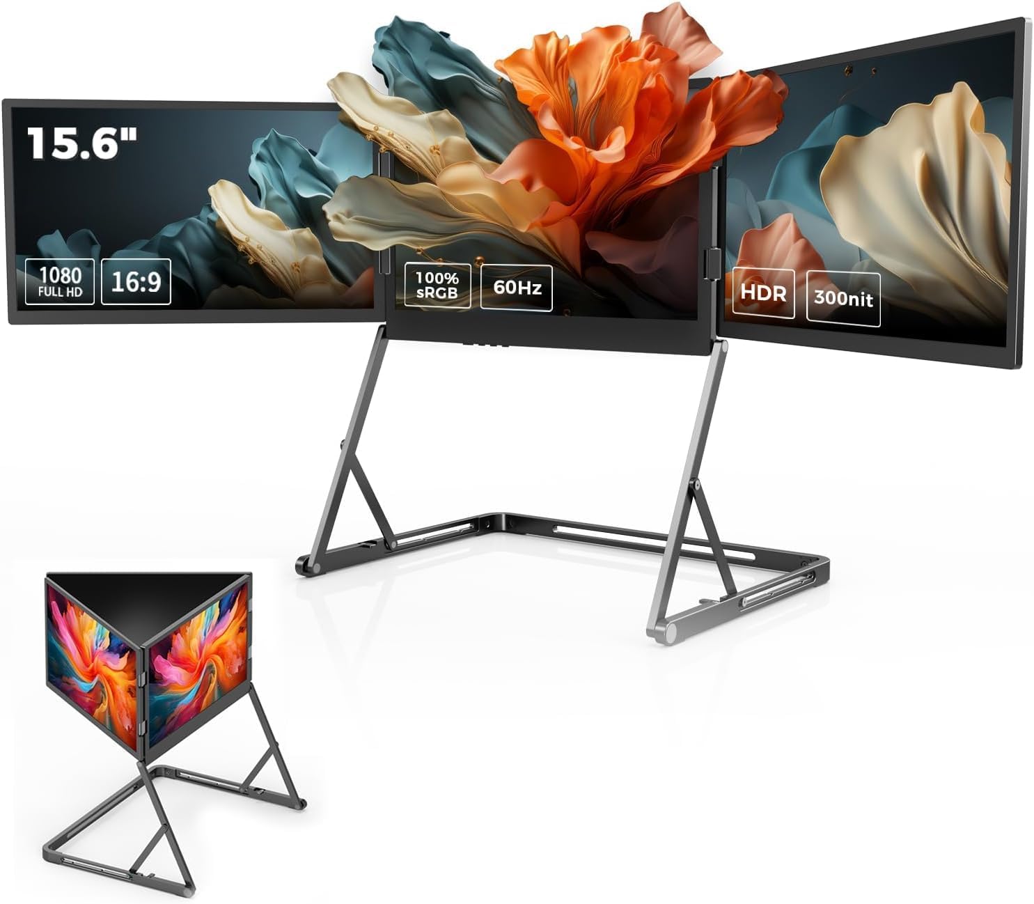 V2Com Q1 15.6" FHD Quad - Screens Laptop Extender Foldable Portable Monitor - AHW Store