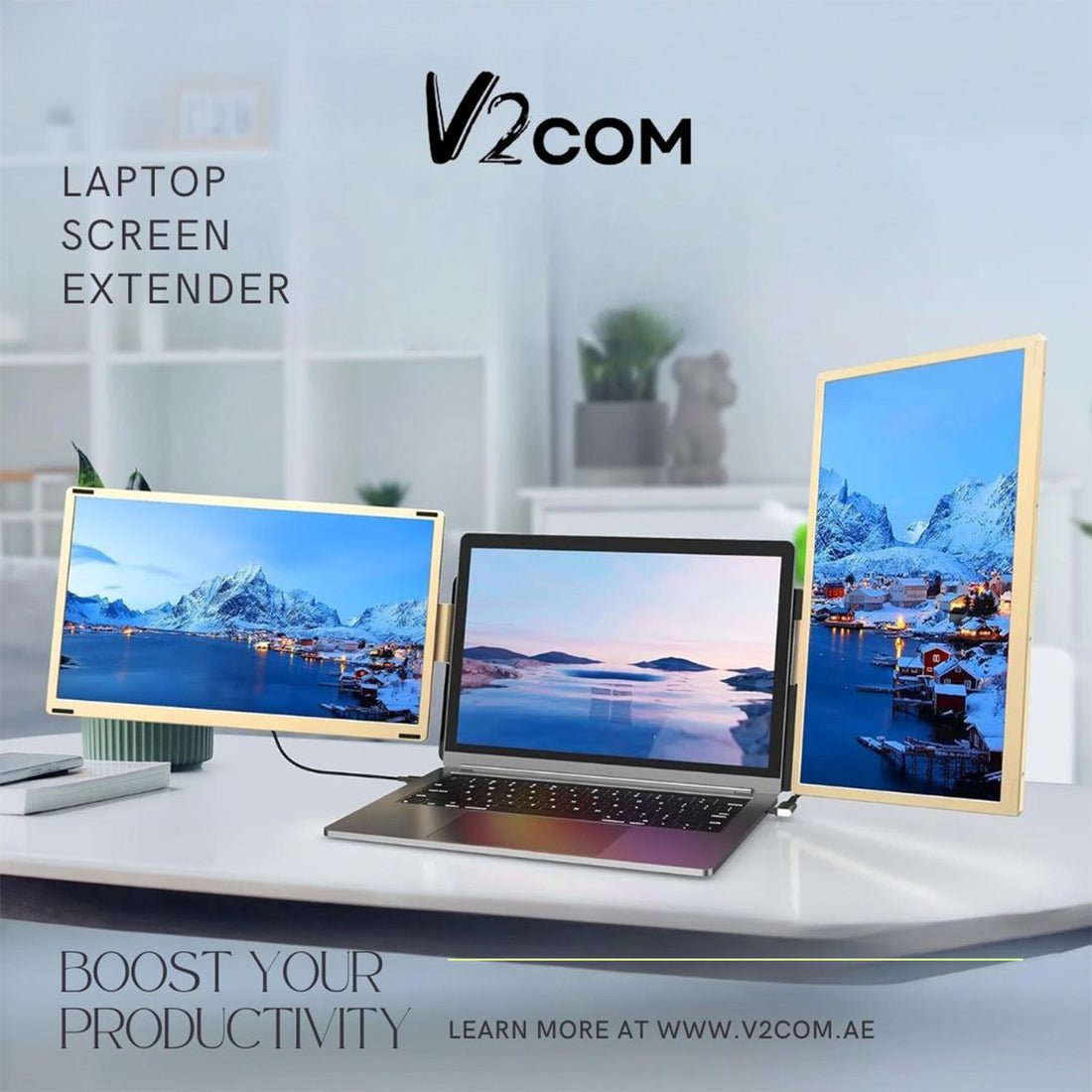 V2Com S6 15.6" FHD IPS Laptop Screen Extender Dual Portable Monitor Type - C/HDMI - AHW Store