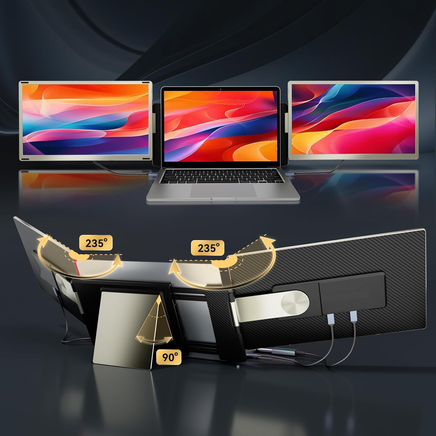 V2Com S6 15.6" FHD IPS Laptop Screen Extender Dual Portable Monitor Type - C/HDMI - AHW Store