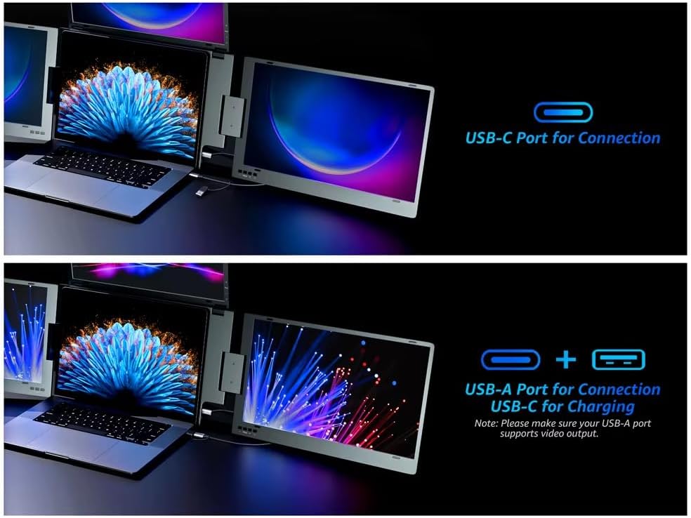 V2Com W3 15.6" FHD Quad - Screens Laptop Extender Foldable Portable Monitor - AHW Store