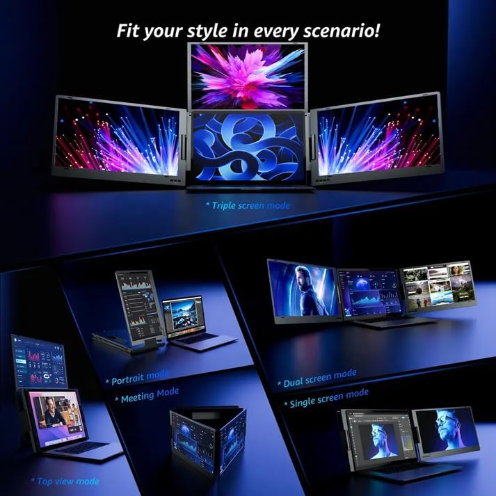 V2Com W3 15.6" FHD Quad - Screens Laptop Extender Foldable Portable Monitor - AHW Store
