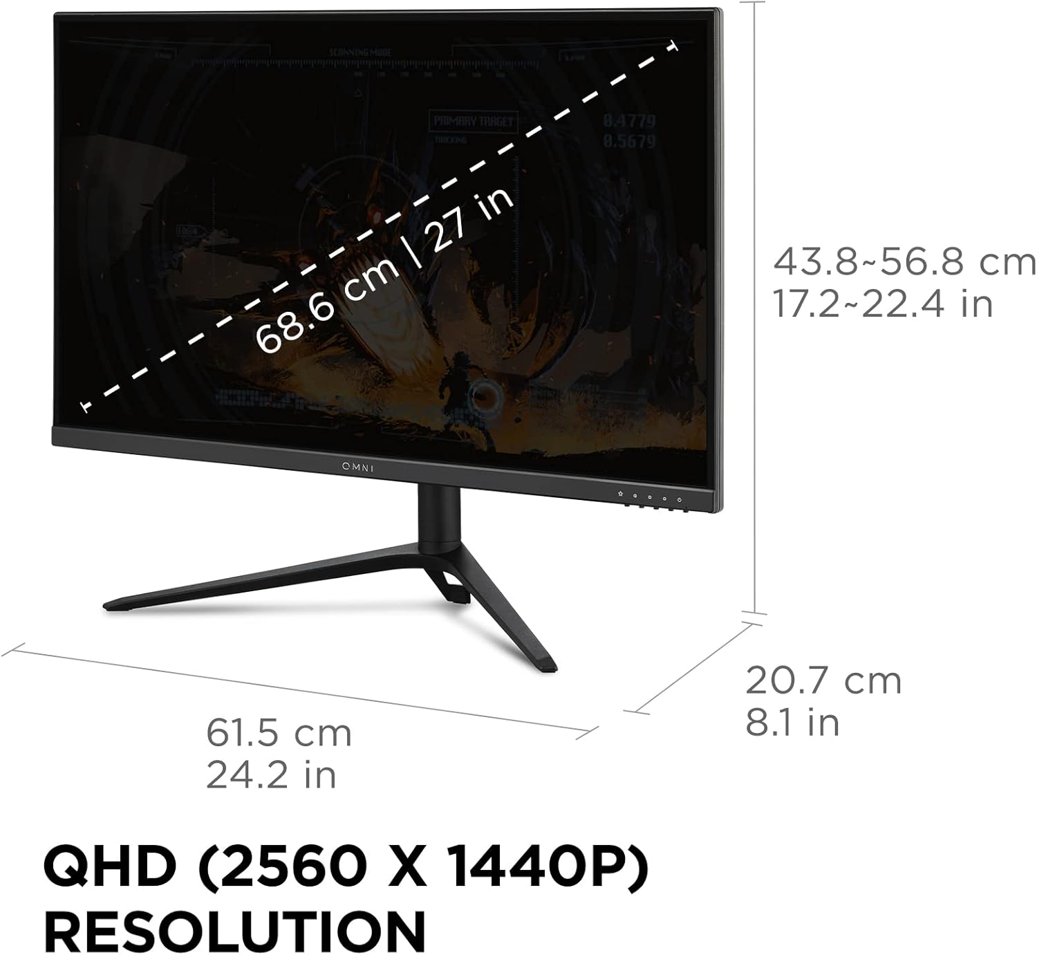ViewSonic Omni VX2728J Gaming Monitor 27 Inch IPS 2K 180Hz 0.5ms Black - AHW Store
