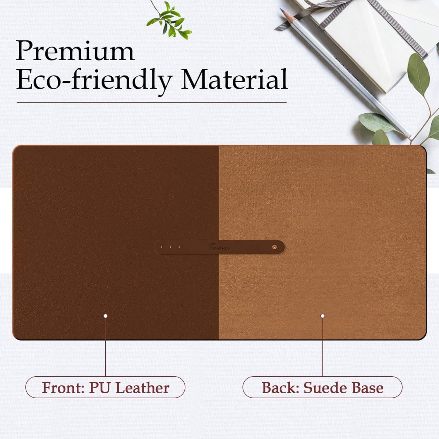 Waterproof Leather Desk Pad 60x35 Brown - AHW Store