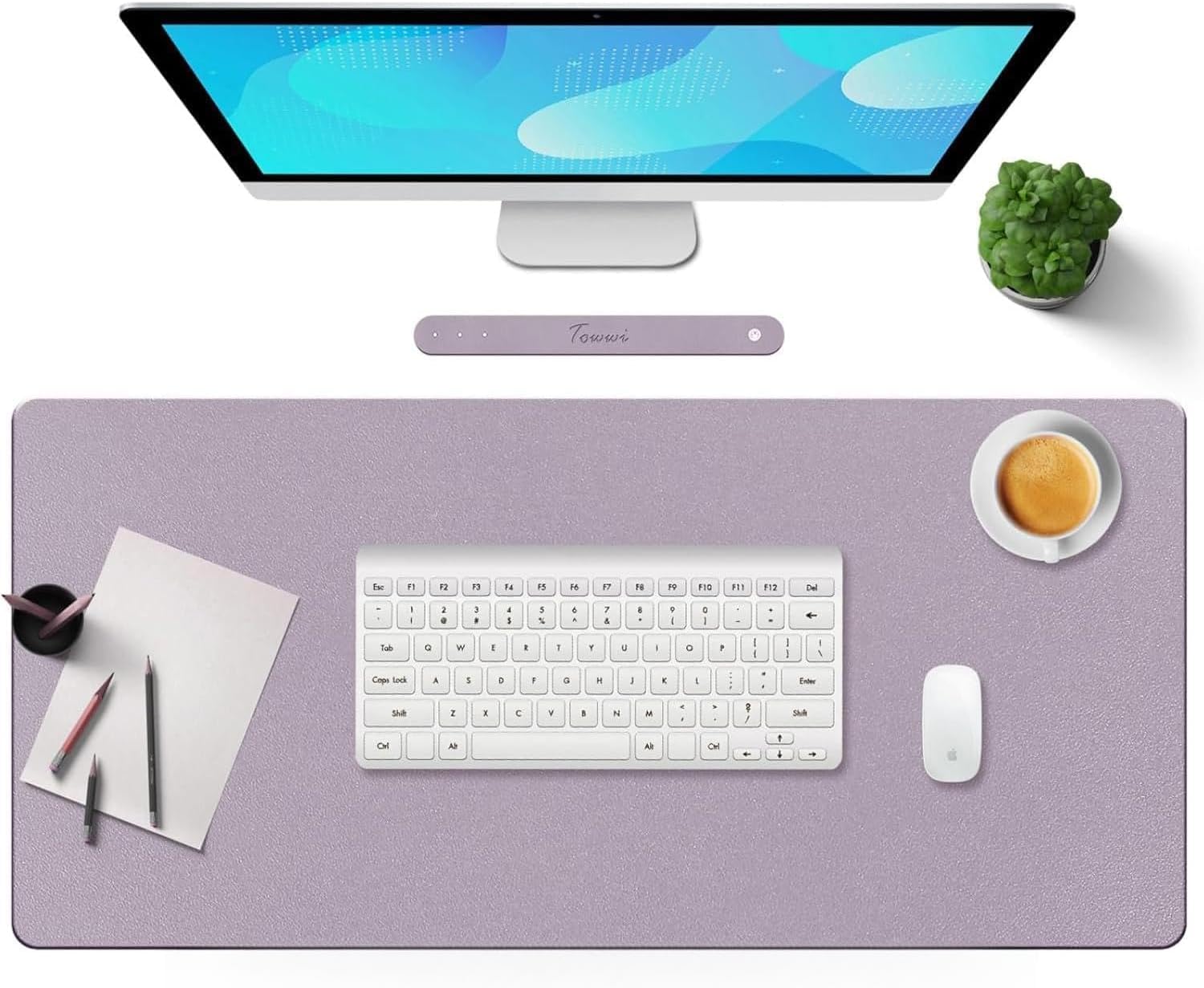 Waterproof Leather Desk Pad 60X35 Graypink - AHW Store