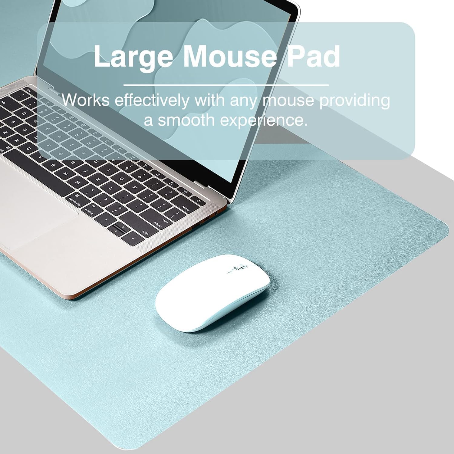 Waterproof Leather Desk Pad 80x40CM Blue - AHW Store