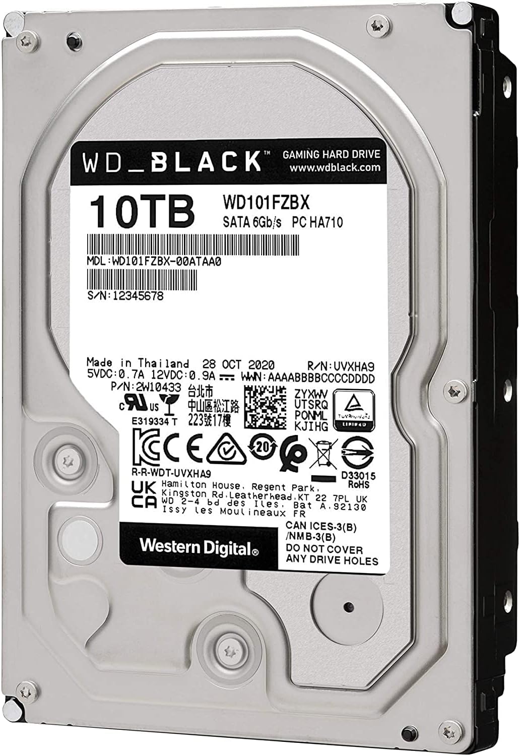 WD Black 10TB Performance Internal Hard Drive HDD - 7200 RPM, SATA 6 Gb/s, 256 MB Cache, 3.5 - WD101 - AHW Store