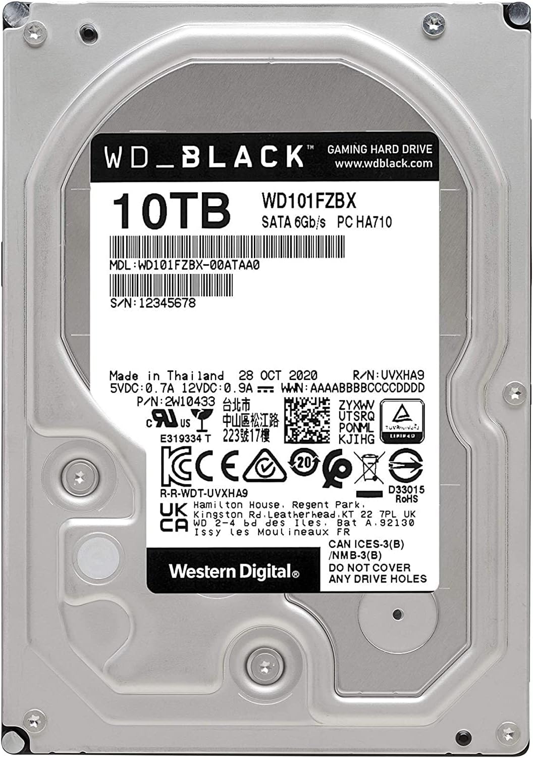 WD Black 10TB Performance Internal Hard Drive HDD - 7200 RPM, SATA 6 Gb/s, 256 MB Cache, 3.5 - WD101 - AHW Store