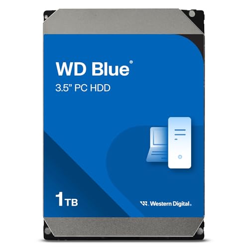 WD Blue 1TB Desktop HDD Top View 64MB Cache SATA 6Gbps