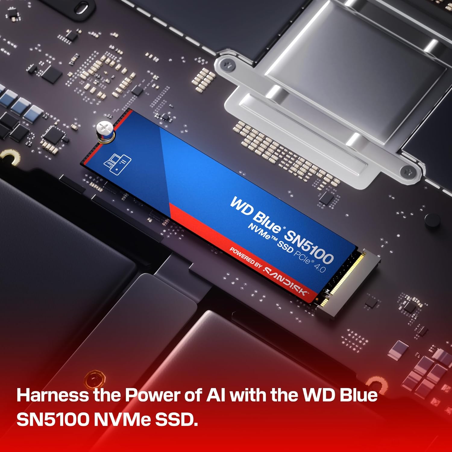 WD Blue SN5100 500GB NVMe SSD (6,600 MB/s Read Speeds, M.2 2280, PCIe Gen 4.0, nCache 4.0, Sandisk 3 - AHW Store