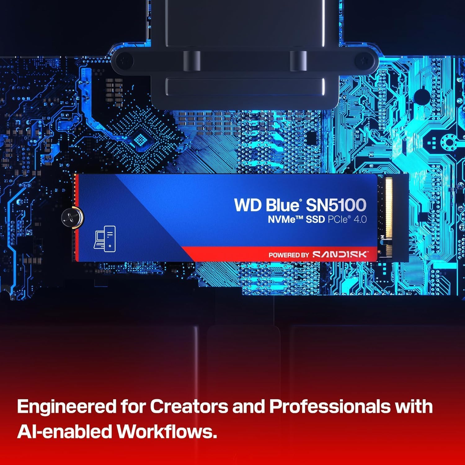 WD Blue SN5100 500GB NVMe SSD (6,600 MB/s Read Speeds, M.2 2280, PCIe Gen 4.0, nCache 4.0, Sandisk 3 - AHW Store