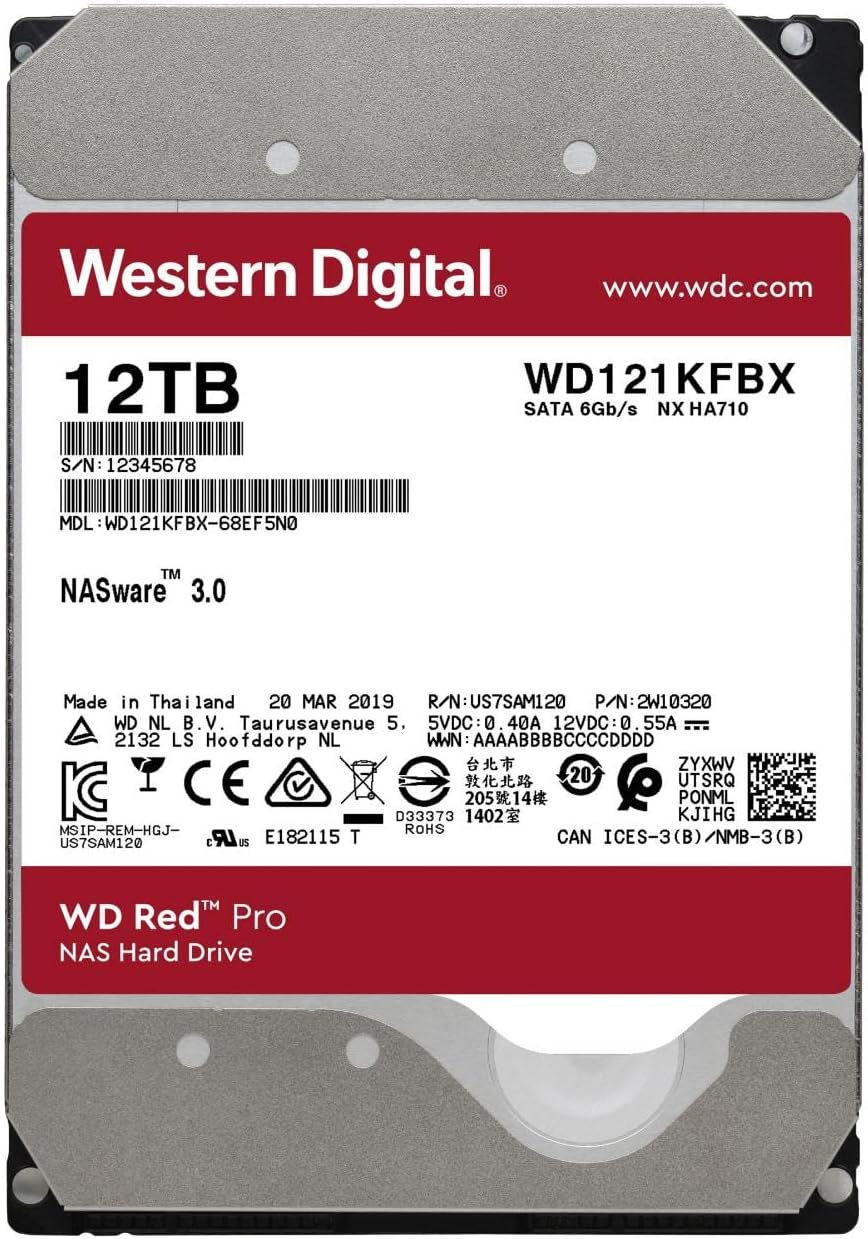 WD Red Pro 12TB NAS Hard Drive SATA - AHW Store