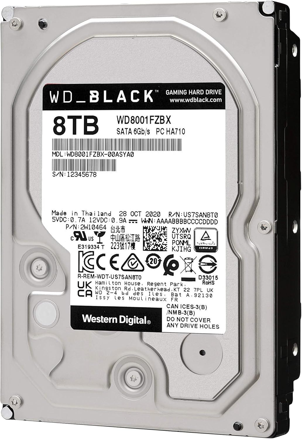 Western Digital 8TB WD Black Performance Internal Hard Drive HDD - 7200 RPM, SATA 6 Gb/s, 256 MB Cac - AHW Store