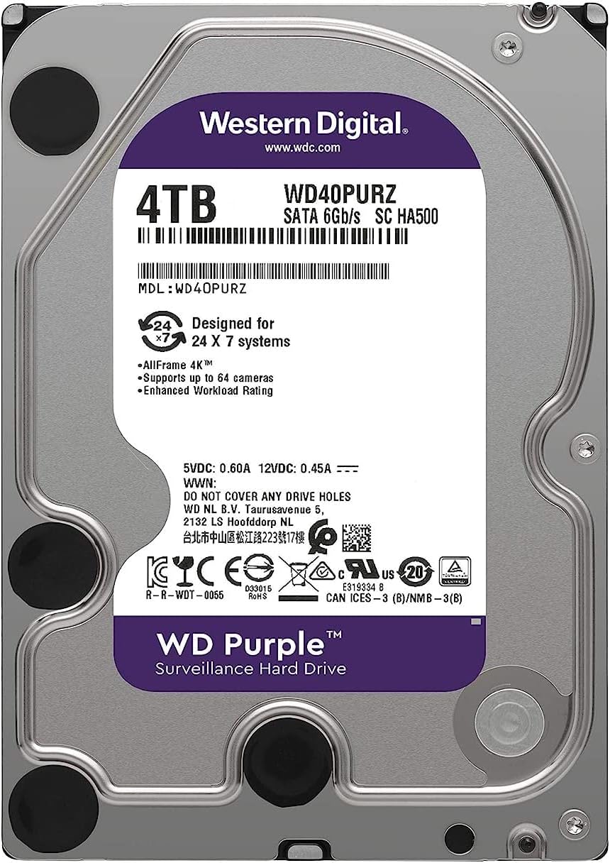 Western Digital WD Purple 4TB Surveillance Hard Disk Drive - AHW Store