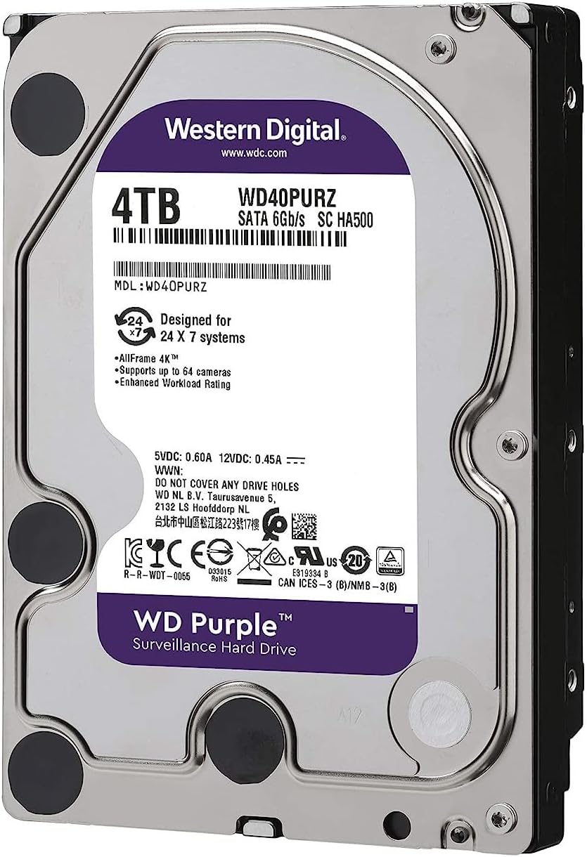 Western Digital WD Purple 4TB Surveillance Hard Disk Drive - AHW Store