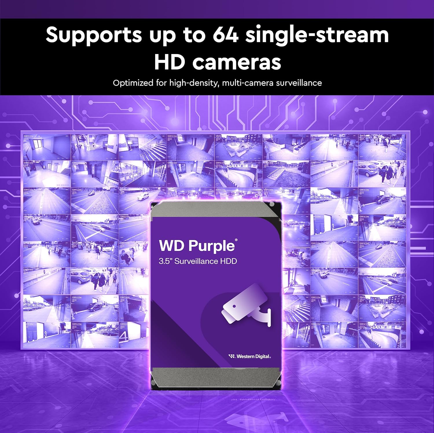 Western Digital WD Purple 4TB Surveillance Hard Drive - Designed for 24/7 Video Recording, AllFrame - AHW Store