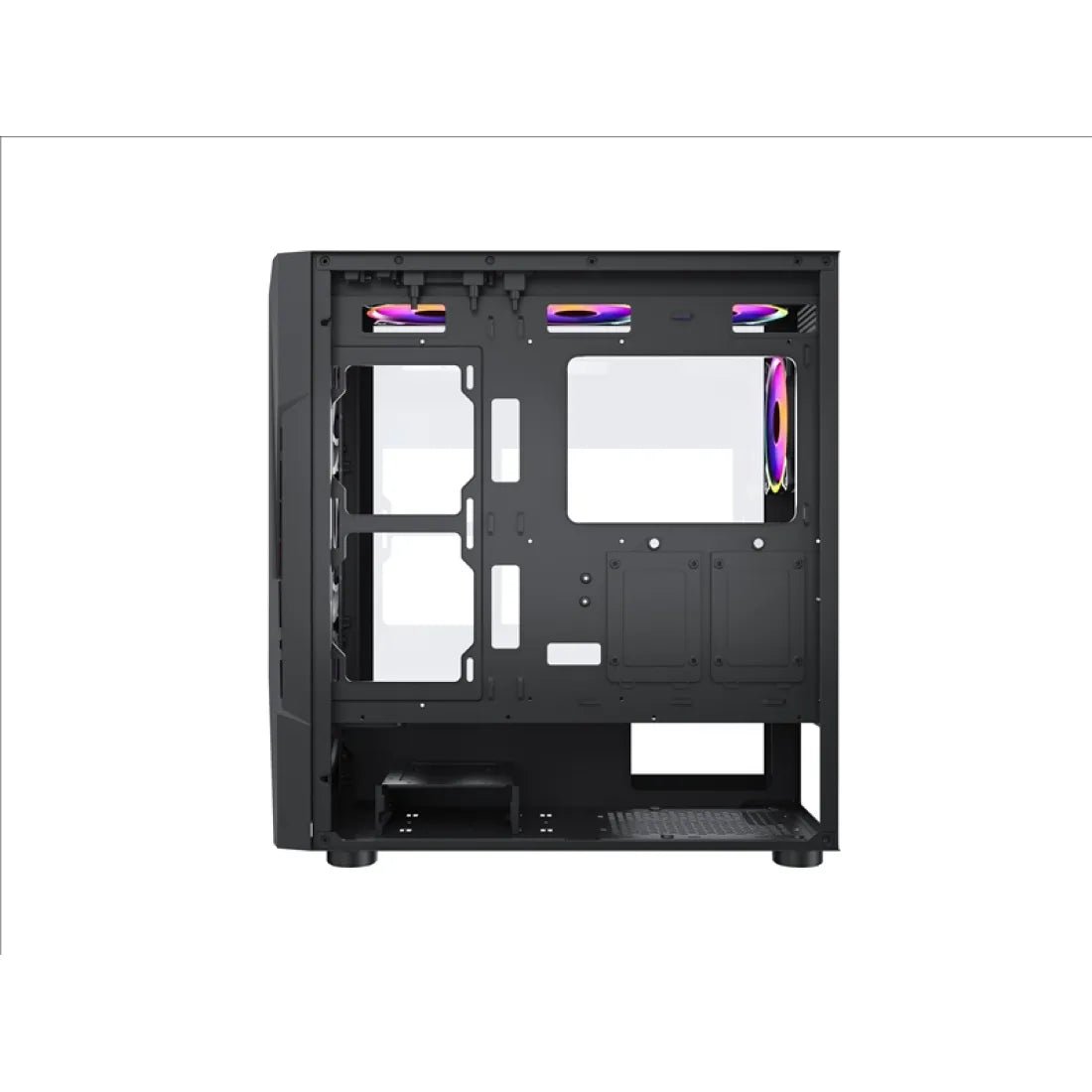 XANDER Velox W2E0092 Mid Tower Case 4 Fan RGB Black + 650W 80+ White Power Supply - AHW Store